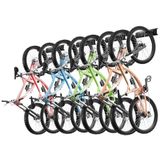 VEVOR Fietsenrek, 1828,8 mm, 8 fietsendragers en 7 helmhaken, huis- en garage-organizer, belasting 181,4 kg, verstelbare wandhouder voor verschillende fietsmaten