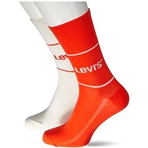 Levi's Tangerine Tango, unisex korte sokken, maat 35/38, verpakking van 2 stuks, maat 35-38 EU, tangerine tango