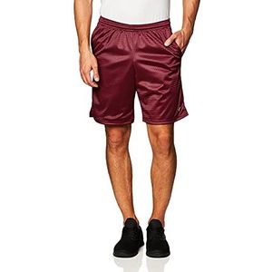 Champion Long Mesh Shorts met zakken, halfondoorzichtig (2 stuks) heren, Bordeaux rood