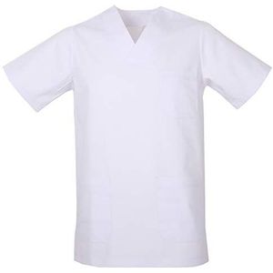 MISEMIYA Medisch service-T-shirt voor volwassenen, uniseks, wit, L, Wit.