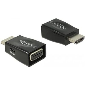 Delock - HDMI A stekker > VGA-aansluiting zonder schroeven - adapter - digitaal/monitor/video, 65902