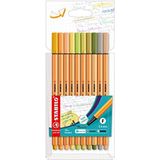 Fineliner - STABILO point 88-10 stuks - met 10 verschillende kleuren