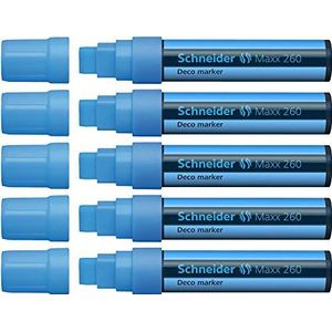 Schneider Maxx 260 krijtmarker (lijndikte 5 + 15 mm, vochtig afwisbaar, op waterbasis, geurloos, blauw