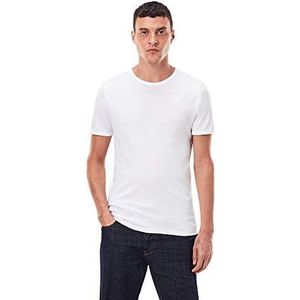 G-STAR RAW Heren Basic Slim 2-pack T-shirt, wit, Wit, XL