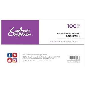 Crafter's Companion 100 vellen A4 glad wit karton 250 g/m²