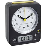 TFA Dostmann Combo analoge wekker, 60.1511.01.07, met radioklok, met digitale alarminstelling, geruisloze toetsen, zwart-geel