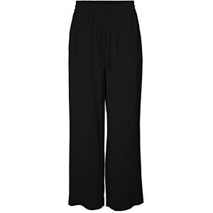 Vero Moda VMCARMEN HR Wide Pullover Noos Broek, Zwart, XS/32 voor dames, Zwart, Maat XS, zwart.