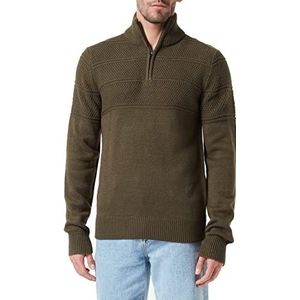 Jack & Jones JPRBLUJERRY Knit Half Zip Pull Sweater, Marron, S Homme