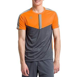Erima Squad T-shirt voor heren, Oranje/leisteen grijs/grijs