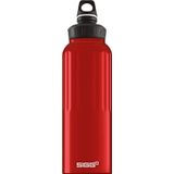 SIGG WMB Traveller Red luchtdichte fles (1,5 l), waterdichte fles, aluminium fles zonder schadelijke stoffen