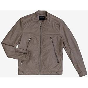 Gianni Lupo Biker heren leren jas Brown M bruin S-XXL, Bruin