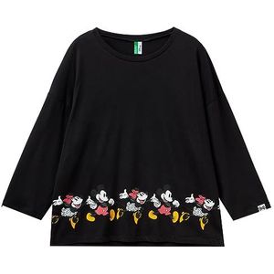 United Colors of Benetton T-shirt femme, Noir 100, L
