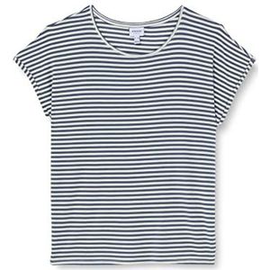 VERO MODA CURVE T-shirt Vmaya Plain Ss Top Stripe Ga Noos Curve pour femme, Bleu chiné/rayures : pristine, XL grande taille