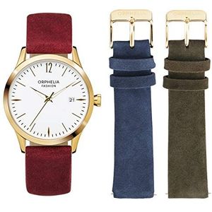 Orphelia Fashion dames analoog kwarts horloge suède met lederen armband, multicolor, Band