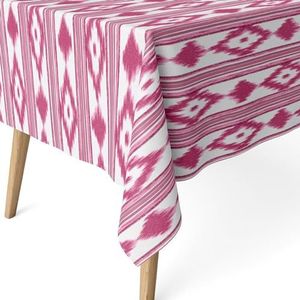 ECOMMERC3 Nappe anti-taches pour table rectangulaire Taille 100 x 140 cm - Nappe anti-taches au toucher extra douce et imperméable, couleur rose