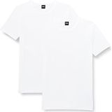 BOSS Heren TShirtRN 2P modern T-shirt ondergoed katoen stretch met logo, wit, L, Wit.