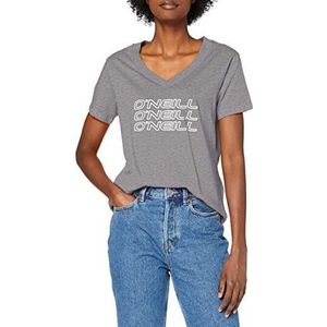 O'Neill Triple Stack T-shirt voor dames met V-hals, Silver Mel.