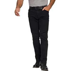 JP 1880 722849 FlexJeans 5-pocket super elastisch denim rechte pijpen, smallere voetbreedte, zwart.