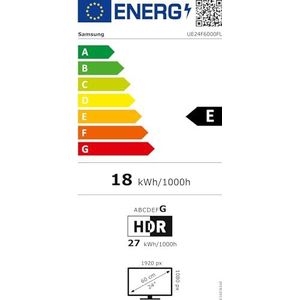 Samsung Smart TV 24 inch UE24F6000FUXZT FHD, Hyper Real Processor, HDR & Pure Color, Smart Experience, OTS Lite & Adaptive Sound, SlimLook Design, 2025