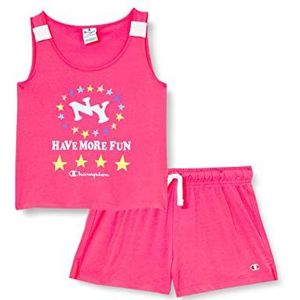 Champion Legacy Fun Club-tanktop & shorts kostuum voor kleine meisjes en kleine meisjes, roze fluorescerend, 15-16 jaar, roze fluorescerend
