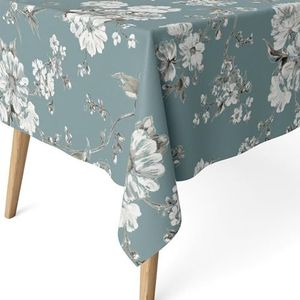 ECOMMERC3 Vlekafstotend tafelkleed voor rechthoekige tafel, afmetingen 180 x 140 cm, vlekafstotend, extra zacht en waterdicht, turquoise