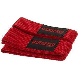 Grizzly Fitness 3,8 cm katoenen hefriemen voor dames en heren, één maat, rood