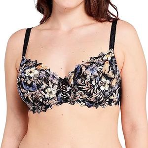 Sans Complexe Arum Mosaic Dameslingerie (1 stuk), Bloemen Print Zwarte Achtergrond