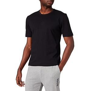 BOSS Heren Tee 8 Slim Fit T-shirt van biologisch katoen met ronde logo's, zwart.