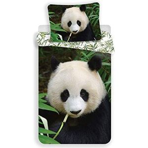 JF Beddengoed Panda, 100% katoen, omkeerbaar, 140 x 200 cm + kussensloop bamboe