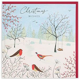 Clintons: 1169570 kerstkaart, motief vogels in de serre, 165 x 165 cm, kleurrijk