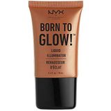 NYX Professional Makeup Born to Glow Liquid Illuminator, Liquid Makeup Gloss Highlighter, foundation, veganistische formule, kleur: Sun Goddess