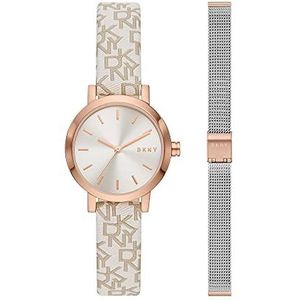 DKNY Soho Roestvrijstalen horloge met drie wijzers en armband, roségoud, armband, Rozengoud., Armband