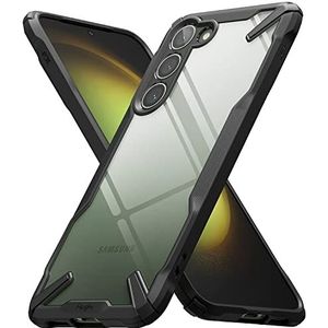 Ringke Fusion-X Beschermhoes compatibel met Samsung Galaxy S23 Plus 5G (2023), transparante harde achterkant met schokbestendig, robuust, zwart