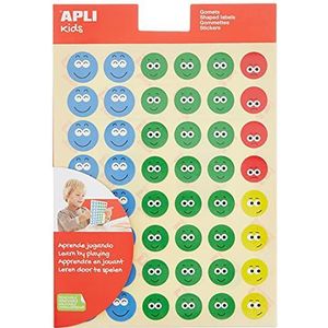 APLI KIDS 14226 - Zak met 3 vellen smile-stickers - verwijderbare lijm - 4 verschillende stijlen stickers