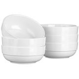 SECO Set van 6 ronde melamine borden 18 cm, duurzaam en krasbestendig, wit