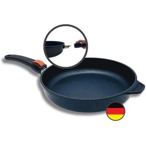 SKK 52614 gietijzeren pan met antiaanbaklaag, geschikt voor inductie, keramiek versterkt, afneembare handgreep, geschikt voor de oven, Made in Germany