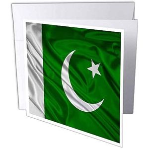 3dRose gc_28280_2 wenskaarten Pakistan vlag, 15 x 15 cm, 12 stuks