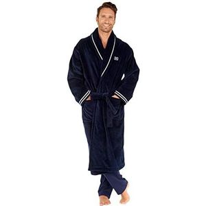 HOM Estaque Bathrobe Pijama-bovendeel voor heren, Marineblauw met witte details
