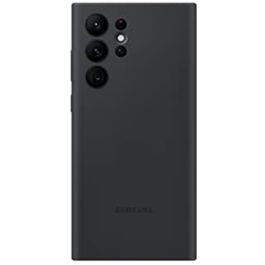 Samsung Galaxy S22 Ultra siliconen beschermhoes, zacht, elegant, slank design, matte afwerking, Amerikaanse versie, zwart (EF-PS908TBEGUS)
