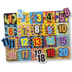 Melissa & Doug Jumbo Numbers Chunky puzzel, puzzels, 3+, cadeau voor jongen of meisje