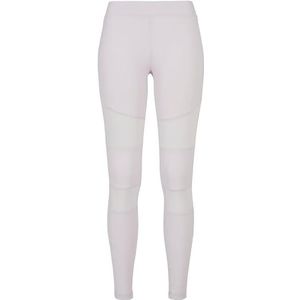 URBAN CLASSICS Tech Mesh Leggings voor dames, transparante mesh-inzetstukken op de benen, elastisch en flexibel materiaal, normale taille, meerdere kleuren, maten: XS - 5XL, Softlilac