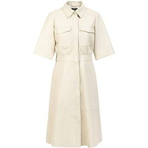 nolie Robe en cuir pour femme 19227086-NO01, blanc laine, taille XS, Robe en cuir, XS