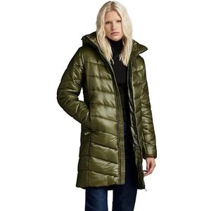 G-STAR RAW Lange jas met capuchon, slim fit damesjack, Groen (Shadow Olive D24677-D418-B230)