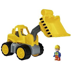 BIG-Power Worker Wiellader + figuur - ideaal autospeelgoed voor onderweg, banden van zacht materiaal, beweegbare laadarm, inclusief figuur, voor kinderen vanaf 2 jaar