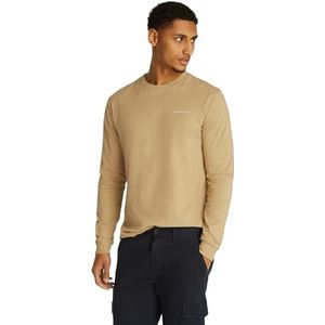 Tommy Jeans TJM Linear Chest LS TEE EXT DM0DM21138 L/S heren slim T-shirt, beige (roodbruin), XS, beige (Relic Tan), XS, Beige (Relic Tan)