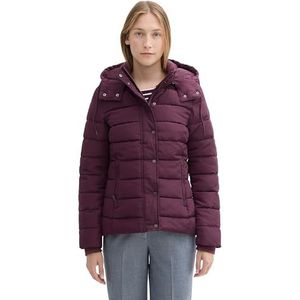 TOM TAILOR 1042910 Gewatteerde damesjas met capuchon, 35796 - Blackberry