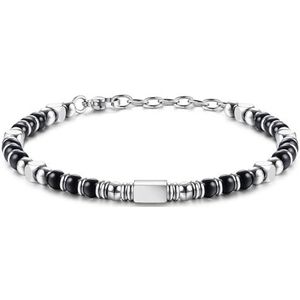 LOLIAS Parelarmband voor dames en heren, obsidiaan, tijgeroogkralen, turquoise armbanden, roestvrijstalen kralenarmbanden, cadeaus voor beste vriendin, stenen sieraden