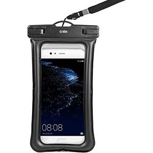 SBS Waterdichte beschermhoes voor smartphone tot 5,5 inch (14,7 cm), resistent tot 3 m diepte, nekband, touchscreen-toegang tot de functies van je smartphone en de camera.
