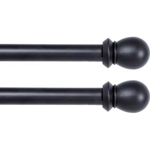 Kenney Dubbele gordijnstang, zwart, 28 tot 48 inch