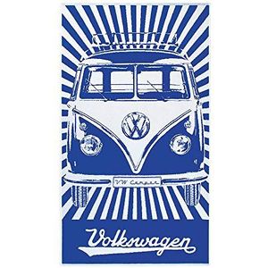 BRISA VW Collection - Volkswagen Combi Bus T1 Camper Van Badhanddoek, Sauna, Toilet, Strand, pluche, voor het zwembad, camping, vakantie, cadeau-idee (gestreept/blauw/wit)